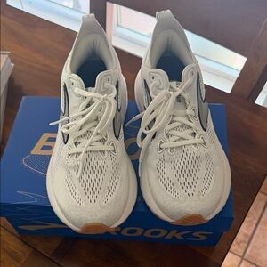 Brooks White and Black Athletic Shoes